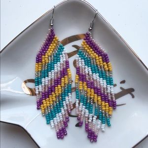 Colorful Beaded Dangle Earrings